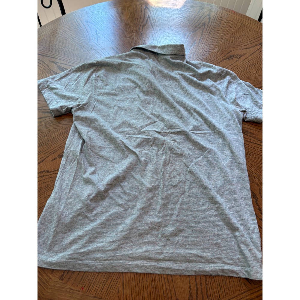 Robert Barakett Mens Large Gray Red Heather Cotton Modal Short Sleeve Polo Shirt - Picture 6 of 7